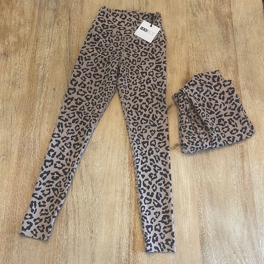 Beach Riot Ayla Taupe Leopard, NWT